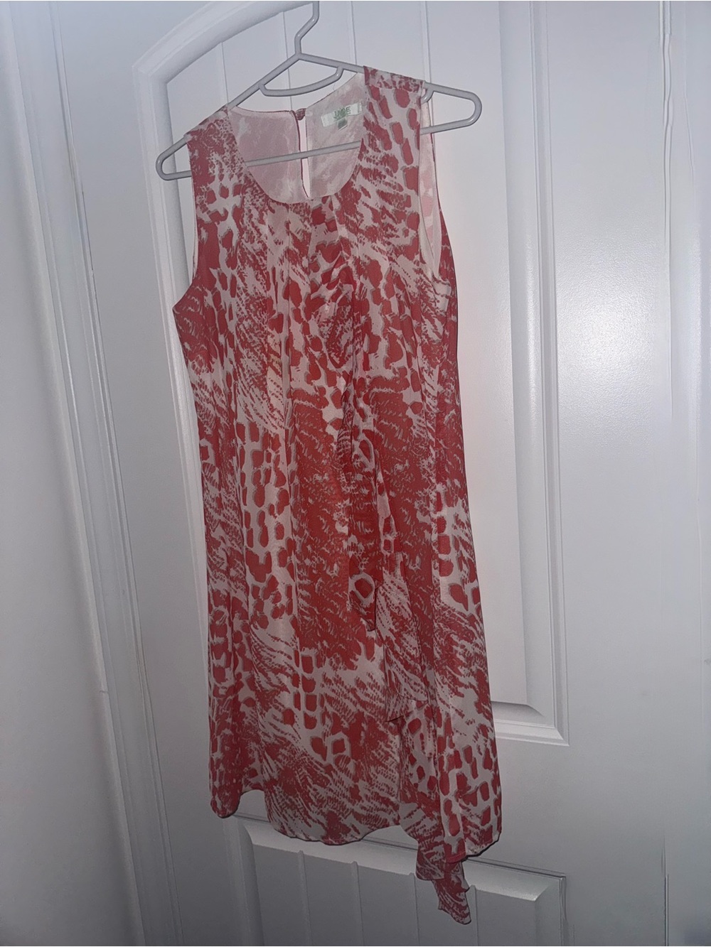 Jade Melody Tam Coral Abstract Ruffle Asymmetrical Dress Small